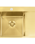 Zlewozmywak stalowy REA Fin Złoty szczotkowany Bez baterii kuchennej 2