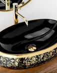 Umywalka nablatowa Rea Meryl Black / Gold
