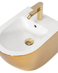 Zestaw Misa WC Carlo Mini Flat + Bidet Carlo Mini złoto biała
