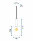 Lampa Sufitowa Wisząca Szklana APP459-1CP Zielona