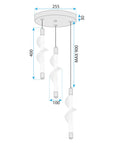 Lampa Wisząca Led G009-3cpr Biały/złoty 7