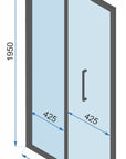 Kabina Prysznicowa Przyścienna Rapid Fold Black 90x80