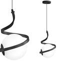 Lampa Wisząca Szklana Kula Spirala APP1732-1CP Czarna 1