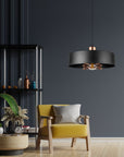Lampa Wisząca APP1246-1CP Czarny-Różowe złoto