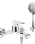 Bateria wannowa REA BLOOM biała chrom White Chrome