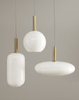 Lampa Wisząca Tuba Szklana Mleczna APP667-1CP Złota
