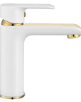 Bateria Umywalkowa REA BLOOM Biało Złota White Gold Niska