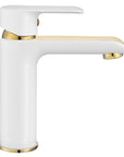 Bateria Umywalkowa REA BLOOM Biało Złota White Gold Niska