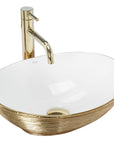 Umywalka nablatowa Rea Sofia White Gold Brush