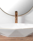 Umywalka nablatowa Rea Vegas Biała Rose Gold Edge