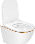 Zestaw Misa WC Carlo Mini Flat + Bidet Carlo Mini White Gold Edge