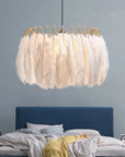 Lampa sufitowa z piórami boho APP662 Złota