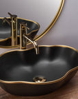 Zestaw Pearl black matt gold edge + bateria wysoka Lungo gold + korek uniwersalny złoty