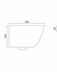 Misa WC podwieszana Carlos Rimless Flat Aiax Shiny