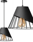 LAMPA SUFITOWA WISZĄCA KLOSZ METAL APP227-1CP CZARNA