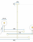 Lampa Wisząca Szklane Kule 3 szt APP918-3CP Złota