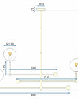 Lampa Wisząca Szklane Kule 3 szt APP918-3CP Złota 9