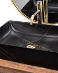 Umywalka nablatowa REA Inga Black Marble Mat