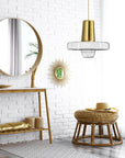 Lampa Wisząca Szklana Metalowa LED APP553-1CP Złota