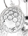 Lampa Kryształowa Żyrandol z Metalowymi Liśćmi APP636-5C