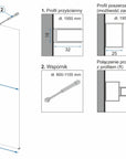 Ścianka prysznicowa Rea Aero N 70 Transparent z półką i wieszakiem Evo