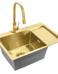 Zlewozmywak stalowy REA Fin Złoty szczotkowany Bez baterii kuchennej 6