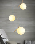 Lampa Sufitowa Wisząca Szklana Kula G106-1W Złota Biała 4