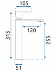 Bateria Umywalkowa REA FLIP Czarna Wysoka