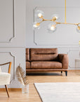 Lampa Wisząca Szklane Kule 7 Ramion APP507-7C Złota