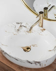 Umywalka nablatowa REA Queen Carrara Shiny