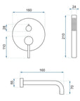 Bateria wannowa podtynkowa Rea Lungo chrom + Box