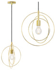 Lampa Sufitowa Metalowa Pierścieniowa APP286-1CP Złota