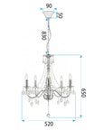 Lampa Sufitowa Wisząca Ebt015-5cp Złota 9