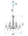 Lampa Sufitowa Wisząca Ebt016-9cp Chrom 9