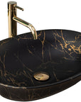 Umywalka nablatowa Rea Roma Black Marble Matt