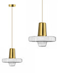 Lampa Wisząca Szklana Metalowa LED APP553-1CP Złota