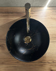 Umywalka nablatowa REA Stella Black Marble Brush
