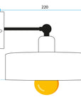 LAMPA ŚCIENNA KINKIET APP1332-1W BLACK GOLD 11