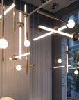 Lampa Sufitowa Wisząca Długa LED APP477-CP Złota