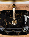 Umywalka nablatowa Rea Belinda Black Marble shiny 2