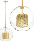 Lampa wisząca szklana loft APP555-1CP 25cm ZŁOTA 1