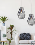 Lampa Sufitowa Wisząca Szklana APP329-1CP SREBRNA