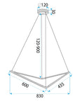 Lampa wisząca LED APP1776-CP Złota Szczotkowana 8