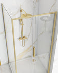 Kabina Prysznicowa Narożna Rapid Slide Złota Szczotkowana 150x80 4