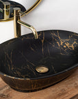 Umywalka nablatowa Rea Roma Black Marble Matt