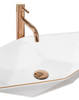 Umywalka nablatowa Rea Vegas Biała Rose Gold Edge