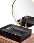 Umywalka nablatowa REA Inga Black Marble Mat
