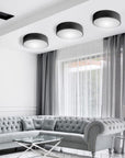 Lampa Plafon 50cm Okrągła Sufitowa app644-4c Czarna