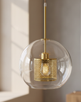 Lampa wisząca szklana loft APP555-1CP 25cm ZŁOTA 2