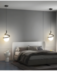 Lampa Wisząca Szklana Kula Spirala APP1732-1CP Czarna 4